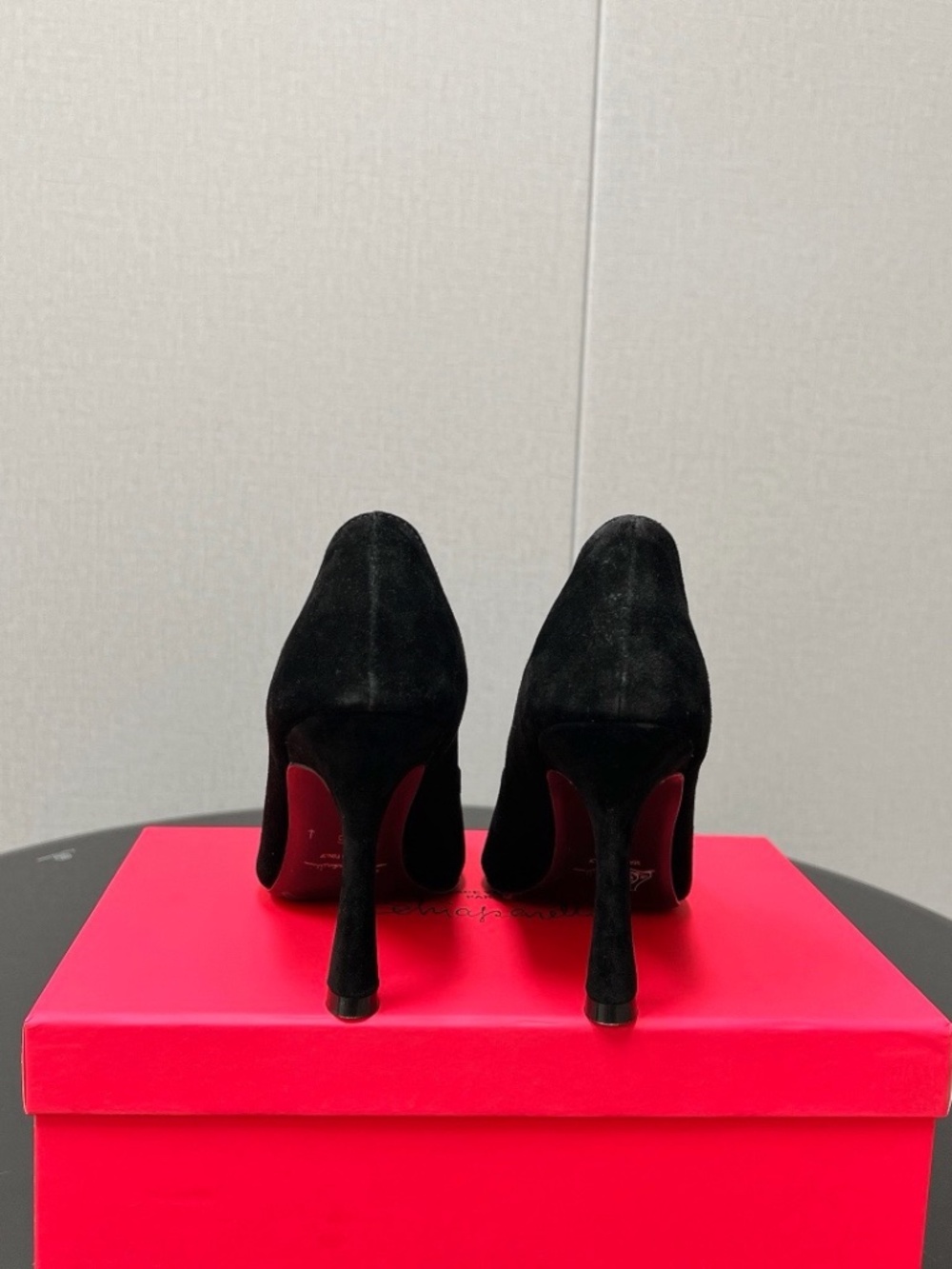 Schiaparelli Black Suede Keyhole Pumps - Picture 4 of 13